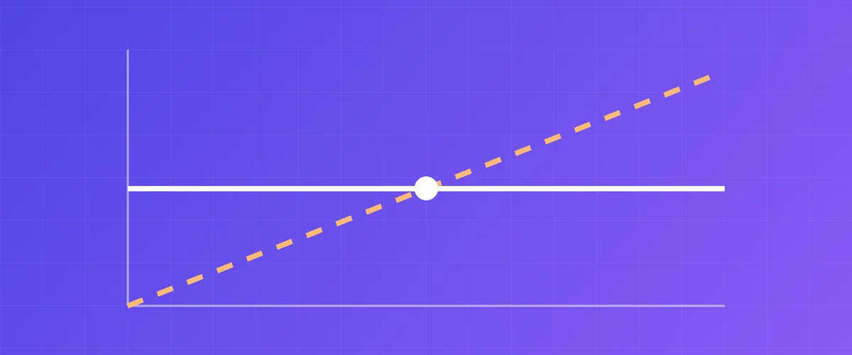 Chart with a flat line for hourly pricing and a rising line for per-token pricing
