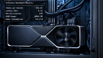 RTX 4090 GPU inference benchmark displayed on terminal with performance metrics