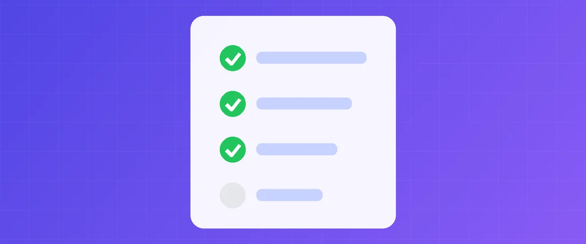 A checklist with three items ticked